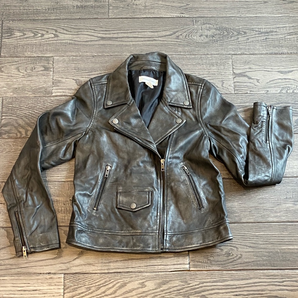Treasure & Bond Charcoal Leather Jacket
